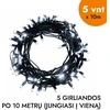 Lauko ir vidaus girlianda (šaltai baltos LED lemputės) 50 m PROLED juoda