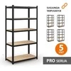 Tonro Sandėliavimo lentynos stelažai 180x90x40 PRO Juoda (5 vnt)
