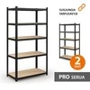 Tonro Sandėliavimo lentynos stelažai 180x90x40 PRO Juoda (2 vnt)
