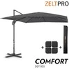 Zeltpro Lauko skėtis su padu ir užvalkalu Comfort Antracito