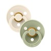 BIBS Colour čiulptukai Ivory / Sage (anatominiu žinduku), 2 vnt, įvairių dydžių