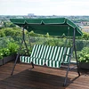 3-vietės sodo sūpynės su plieniniu rėmu žalios/baltos spalvos MultiGarden