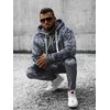 Pilkas veliūrinis vyriškas džemperis Omilo