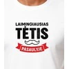 Balti marškinėliai Laimingiausias tėtis (juodas)