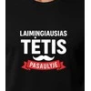 Juodi marškinėliai Laimingiausias tėtis (baltas)