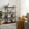 Modernhome Lentyna metaliniu rėmu svetainei ar biurui, 4 lentynos