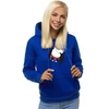 Mėlynas moteriškas džemperis su gobtuvu Llama