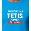 Mėlyni marškinėliai Laimingiausias tėtis (baltas)