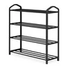 ModernHome metalinė batų lentyna su 4 lentynomis, juoda