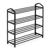 ModernHome metalinė batų lentyna su 4 lentynomis, juoda