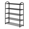 ModernHome metalinė batų lentyna su 5 lentynomis, juoda