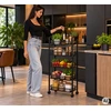 Metalinis juodas vežimėlis su 5 lentynomis ModernHome