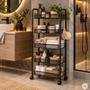Metalinis juodas vežimėlis su 5 lentynomis ModernHome