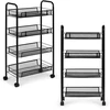 Metalinis mobilus juodas organizatorius su 4 lentynomis ModernHome