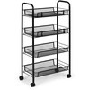 Metalinis mobilus juodas organizatorius su 4 lentynomis ModernHome