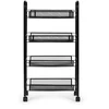 Metalinis mobilus juodas organizatorius su 4 lentynomis ModernHome