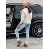 Moteriška balta liemenė su kailiuku Wool
