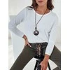 Moteriška balta palaidinė su pakabuku Minimoda