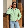 Moteriška mėtų spalvos odinė striukė „Jase“