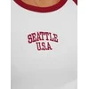 Moteriški balti/raudoni marškinėliai Seattle USA