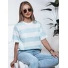 Moteriški dryžuoti mėlyni marškinėliai Almin