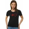 Moteriški juodi marškinėliai Heartbeat