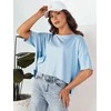 Moteriški oversize tipo mėlyni marškinėliai Eling