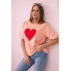 Moteriški persikinės spalvos marškinėliai Madame