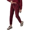 Moteriškos velvetinės bordo spalvos laisvalaikio kelnės Velvi