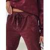 Moteriškos velvetinės bordo spalvos laisvalaikio kelnės Velvi
