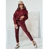 Moteriškos velvetinės bordo spalvos laisvalaikio kelnės Velvi
