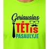 Neoniniai žali marškinėliai Geriausias tėtis pasaulyje (juodas)