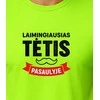 Neoniniai žali marškinėliai Laimingiausias tėtis (juodas)