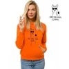 Oranžinis moteriškas džemperis su gobtuvu No drama Llama
