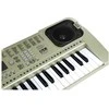 Pilkas muzikinis pianinas su mikrofonu