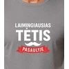 Pilki marškinėliai Laimingiausias tėtis (baltas)