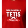 Raudoni marškinėliai Laimingiausias tėtis (baltas)