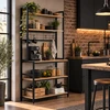 Rusva virtuvinė lentyna su 6 lentynomis ModernHome