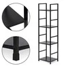 Modernhome Moderni medinė lentyna, metaliniu rėmu LOFT, juoda