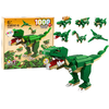 Statybiniai blokeliai Dinozauras Lean Toys 6in1, 1000 d.