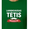 Tamsiai žali marškinėliai Laimingiausias tėtis (baltas)