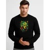 Vyriškas juodas džemperis be gobtuvo Geometrinis vilkas