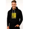 Vyriškas juodas džemperis su gobtuvu FBI