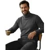 Vyriškas tamsiai pilkas megztinis su aukštu kaklu Melba