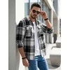 Vyriški balti/juodi flaneliniai marškiniai Cory