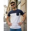 Vyriški balti/tamsiai mėlyni marškinėliai Billy