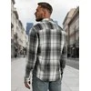 Vyriški juodi/balti flaneliniai marškiniai Cory