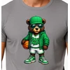 Vyriški pilki marškinėliai Meškinas su kamuoliu-džemperiu