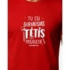 Vyriški raudoni marškinėliai Geriausias tėtis (baltas)
