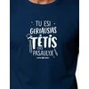 Vyriški tamsiai mėlyni marškinėliai Geriausias tėtis (baltas)